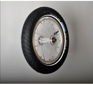 silver wheel with bicycle axle - 12